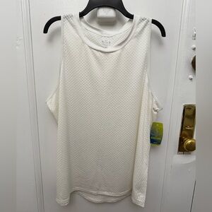 Spalding White Sleeveless Activewear Shirt Women’s Plus Size 2X New